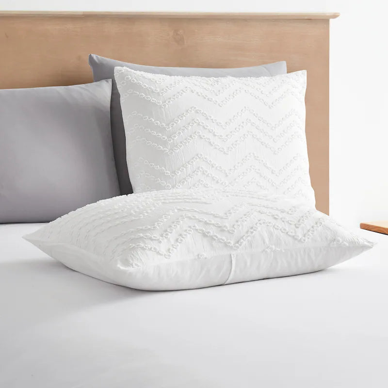 Duvet Cover - Boho - Chevron - White