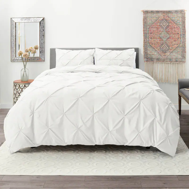 Pintuck Duvet Cover - White
