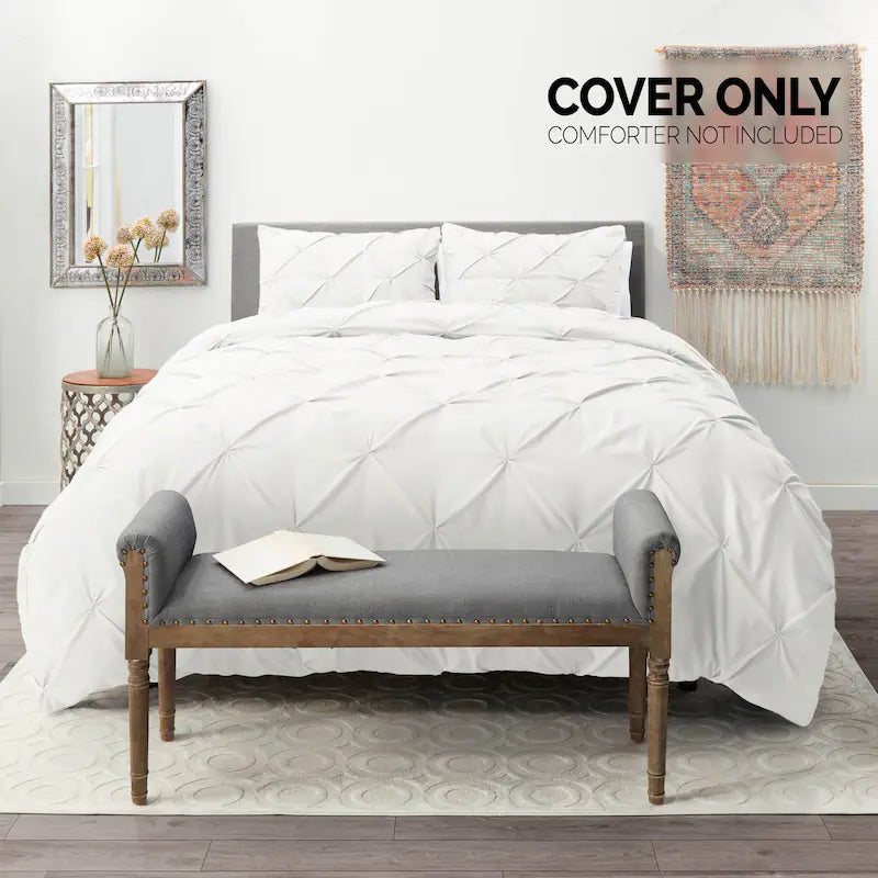 Pintuck Duvet Cover - White
