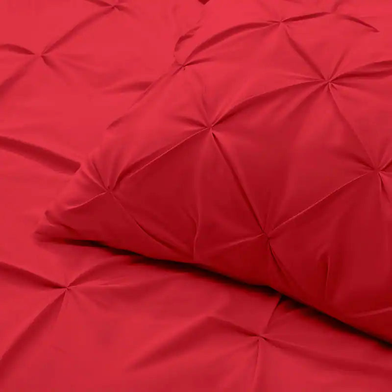 Pintuck Duvet Cover - Cherry Red