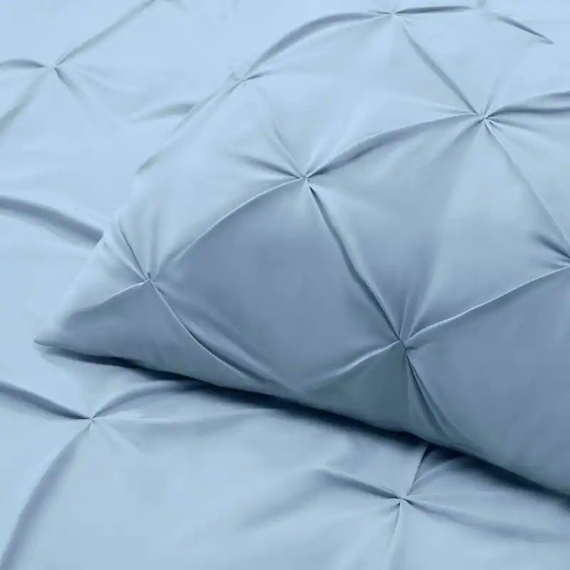 Pintuck Duvet Cover - Ice Blue
