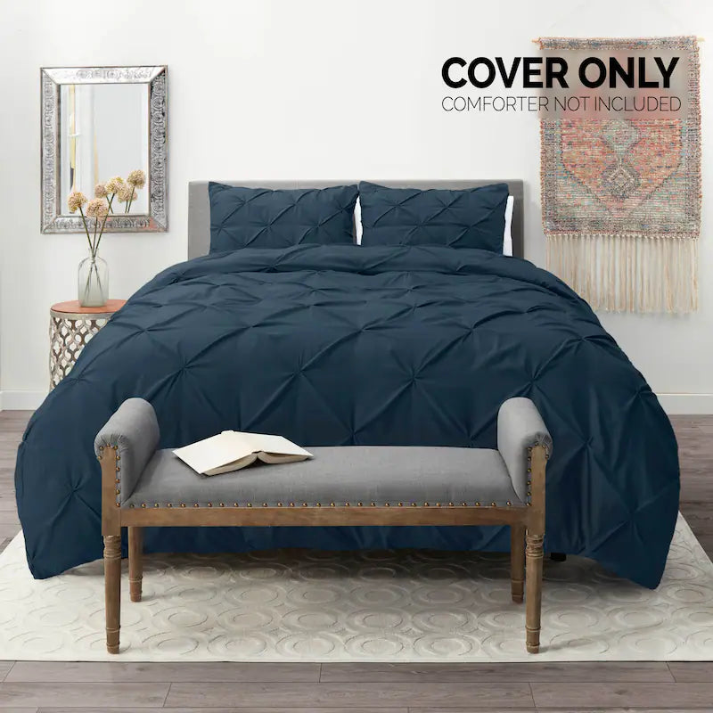 Pintuck Duvet Cover - Navy