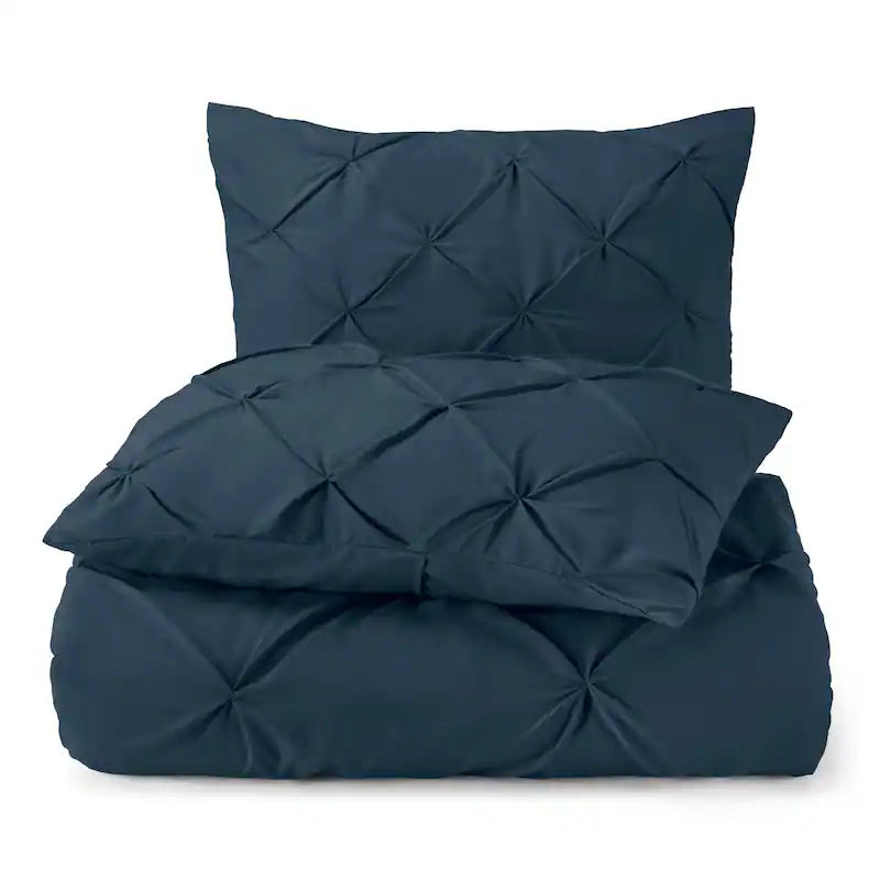 Pintuck Duvet Cover - Navy