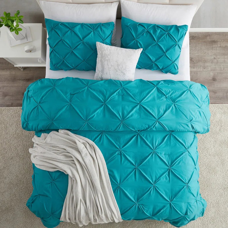 Pintuck Comforter - Teal