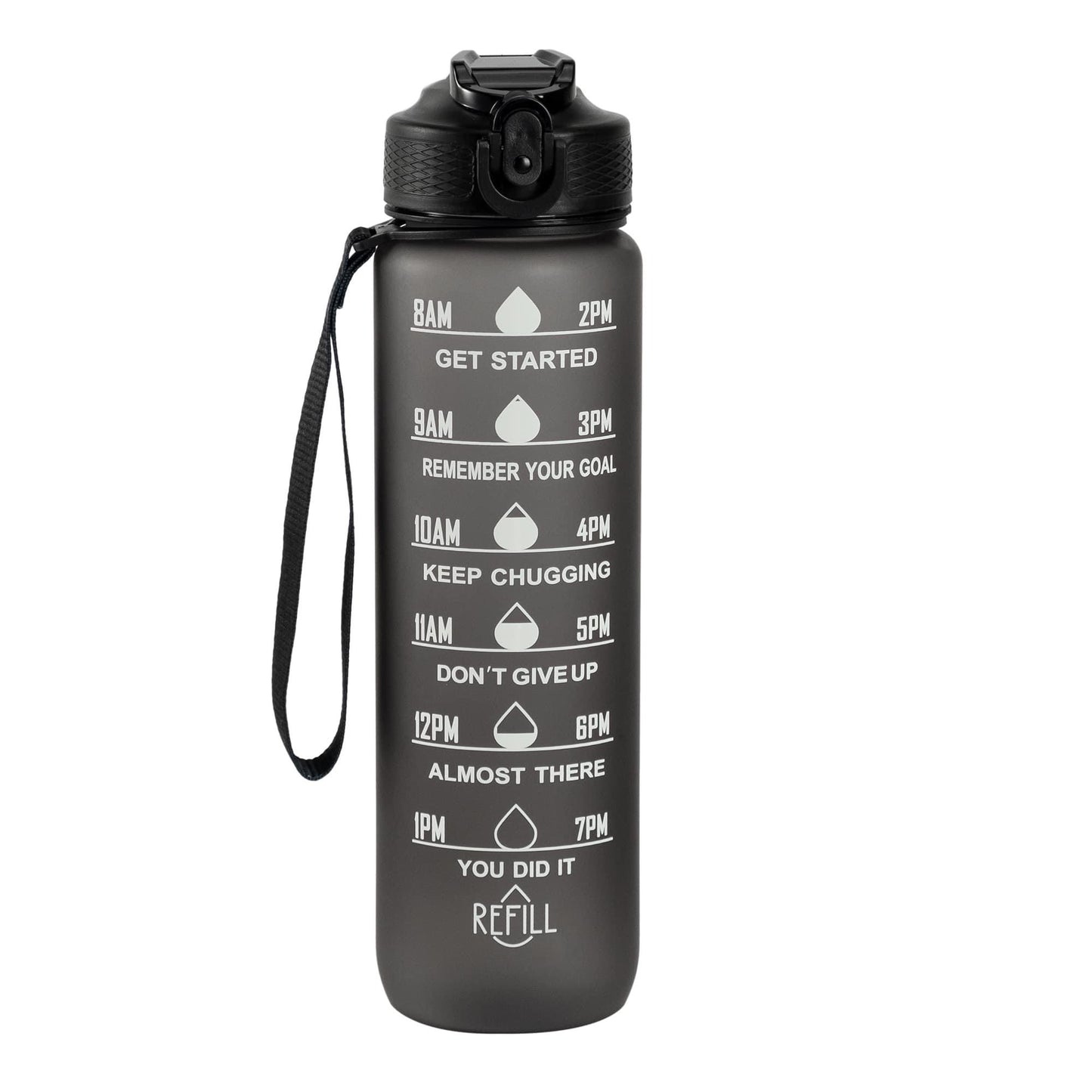 Motivational Water Bottle (32 0z) - Black