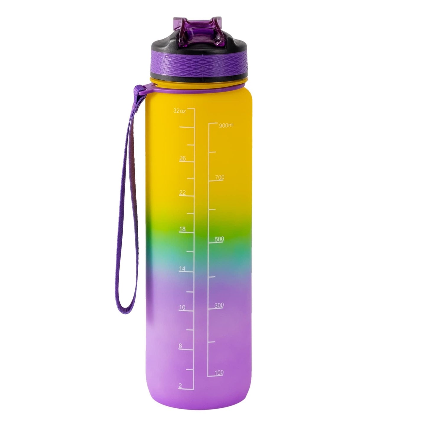 Motivational Water Bottle (32 0z) - Yellow/Purple