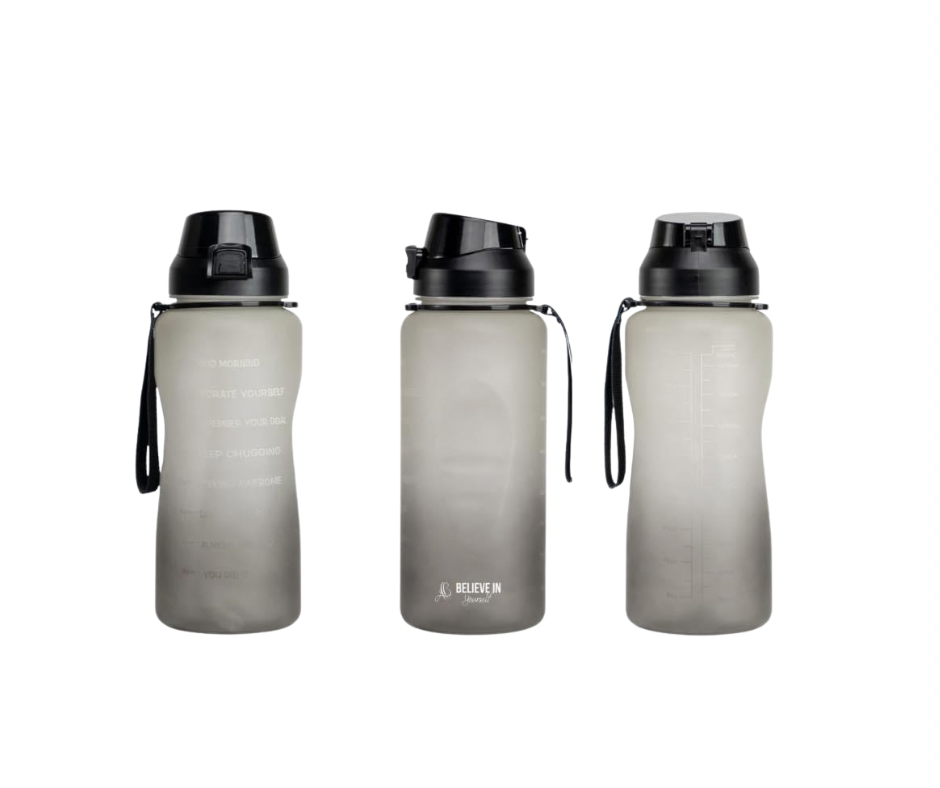 Motivational Water Bottle (64 0z) - Black