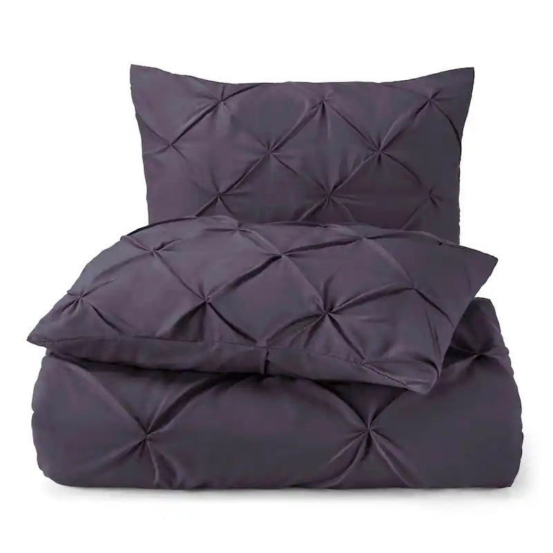 Pintuck Duvet Cover - Eggplant