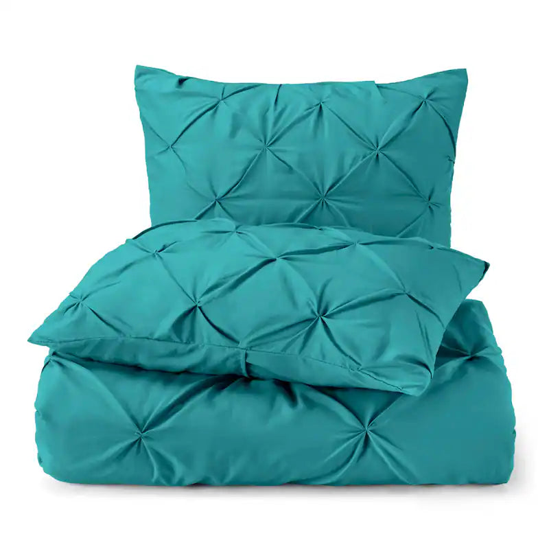 Pintuck Duvet Cover - Teal