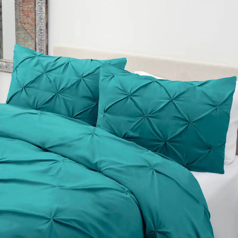 Pintuck Duvet Cover - Teal