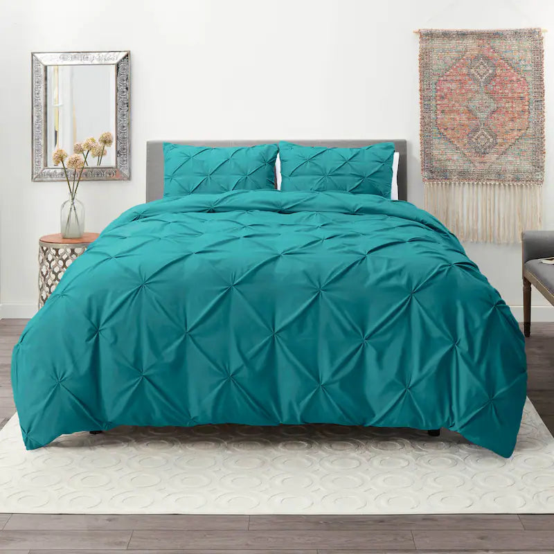 Pintuck Duvet Cover - Teal