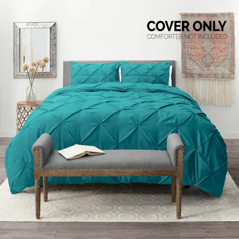 Pintuck Duvet Cover - Teal