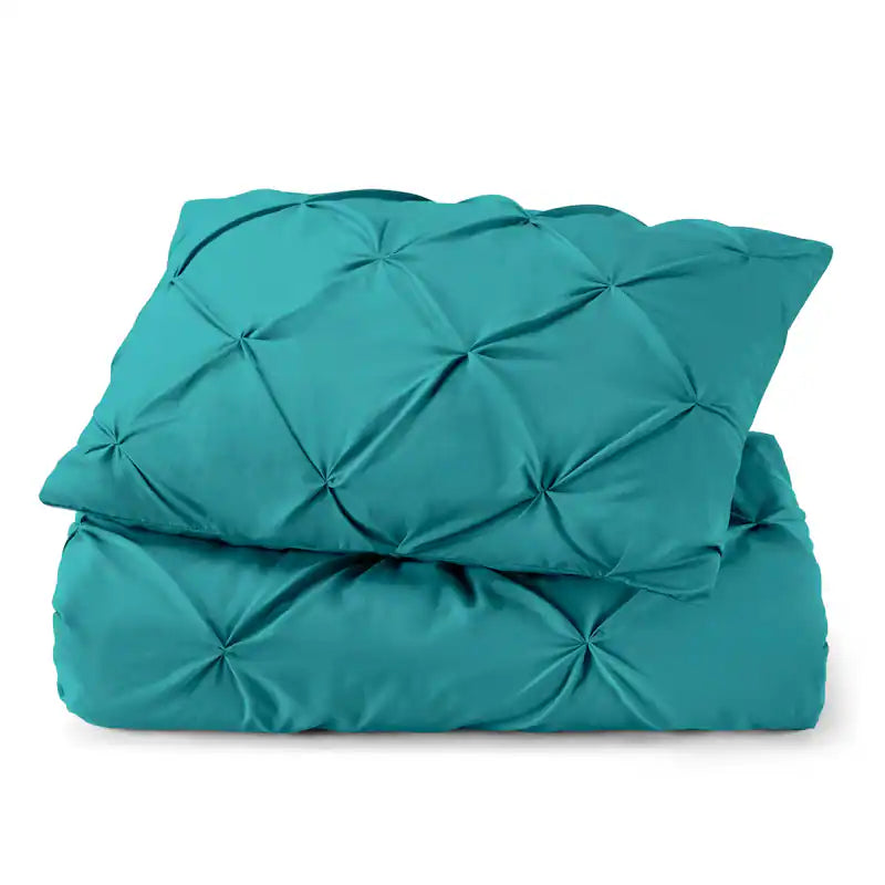 Pintuck Duvet Cover - Teal