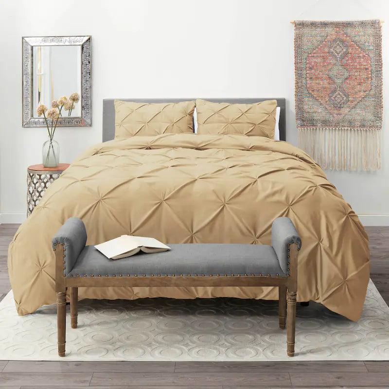 Pintuck Duvet Cover - Cream