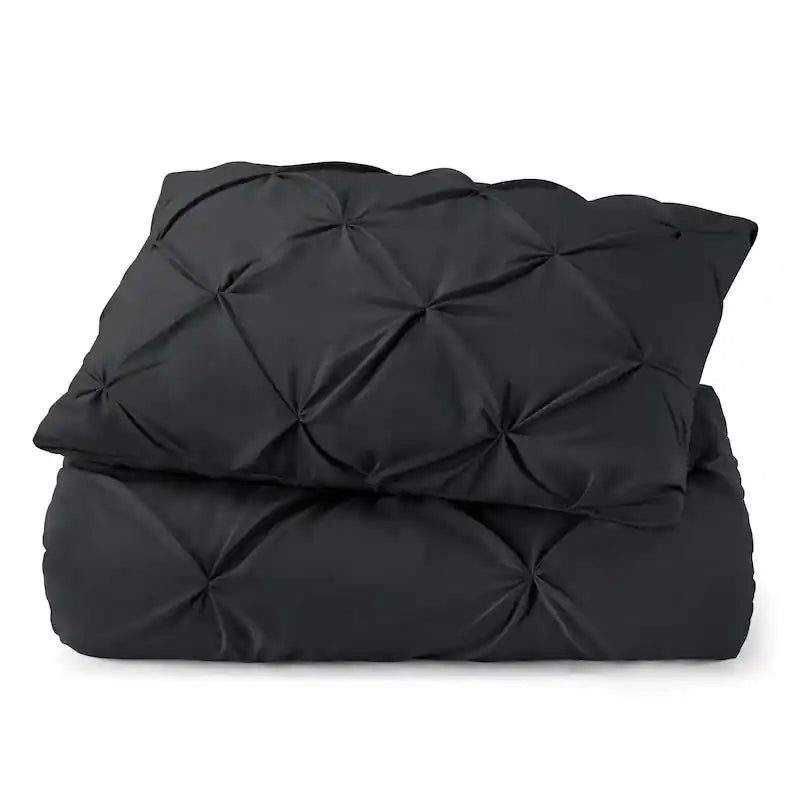 Pintuck Duvet Cover - Black