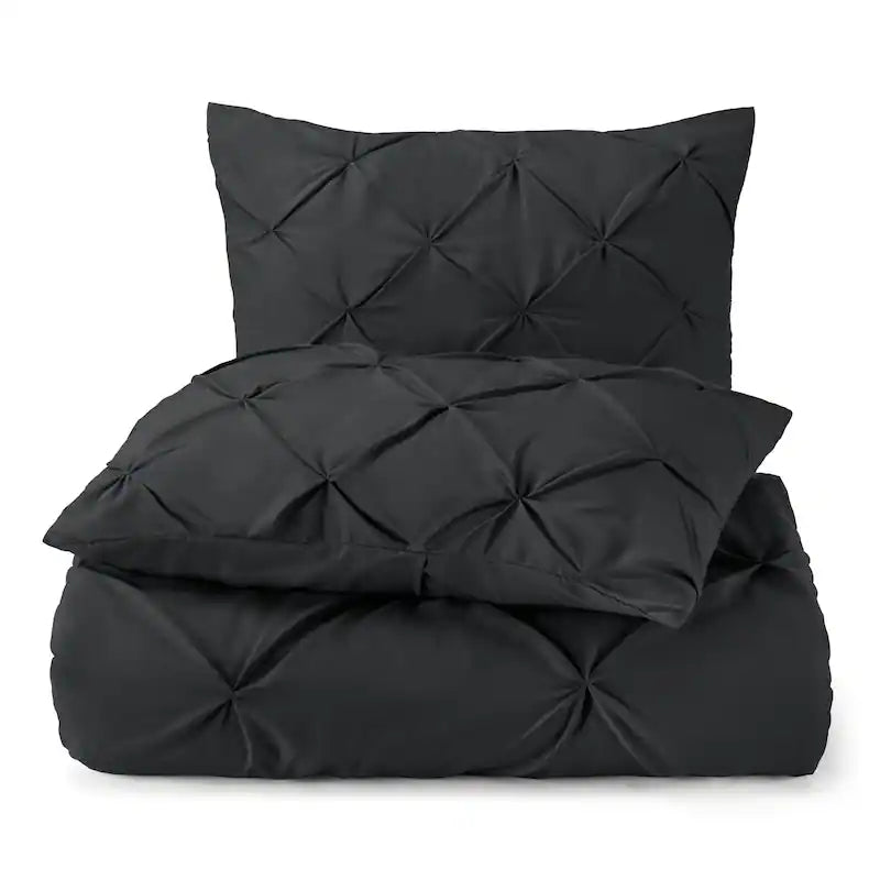 Pintuck Duvet Cover - Black