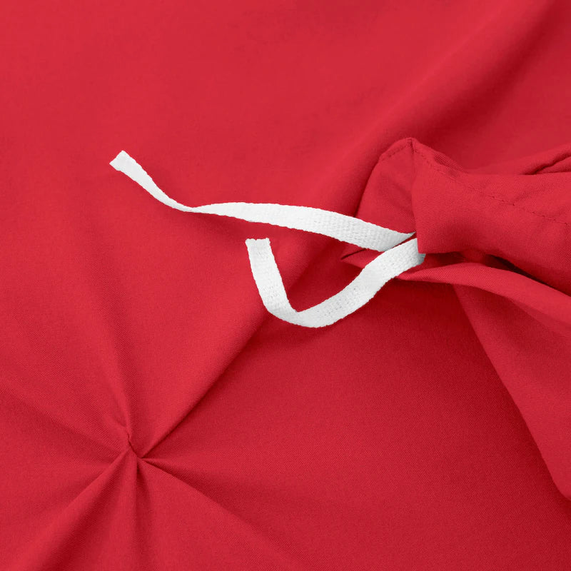 Pintuck Duvet Cover - Cherry Red