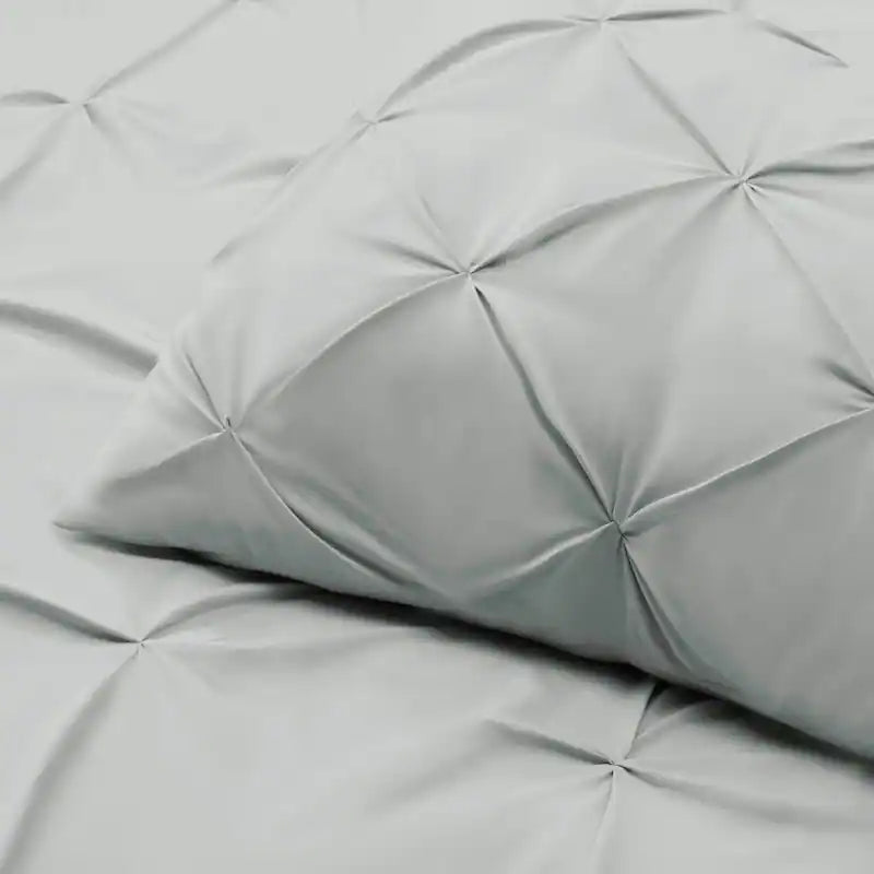 Pintuck Duvet Cover - Light Grey