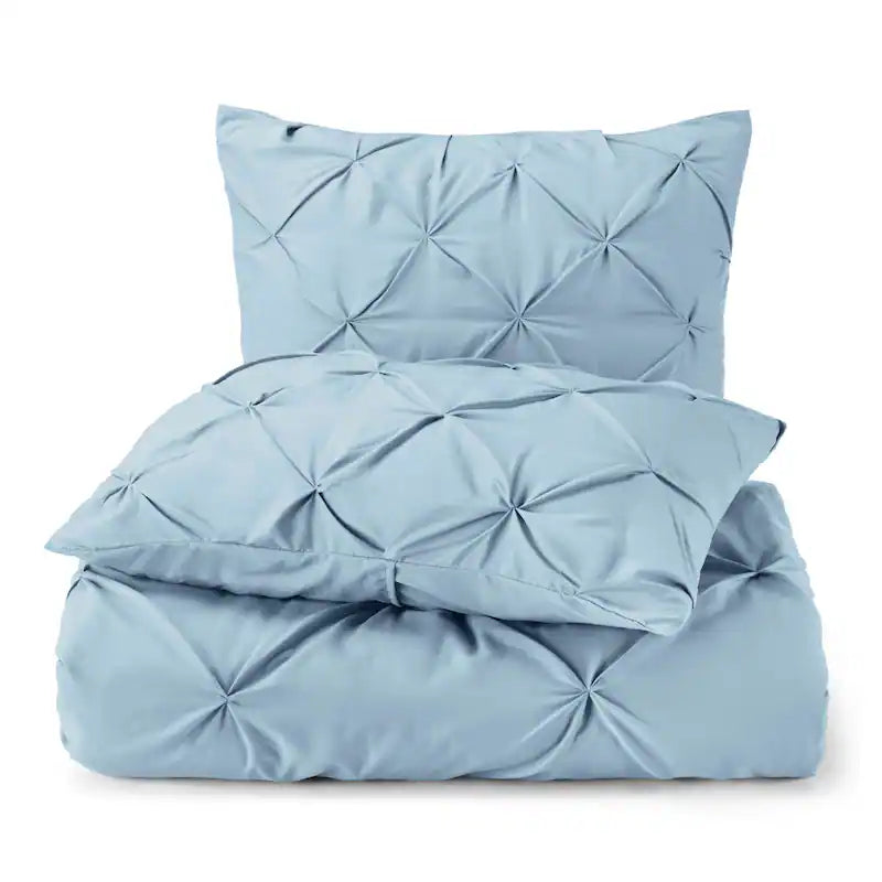 Pintuck Duvet Cover - Ice Blue