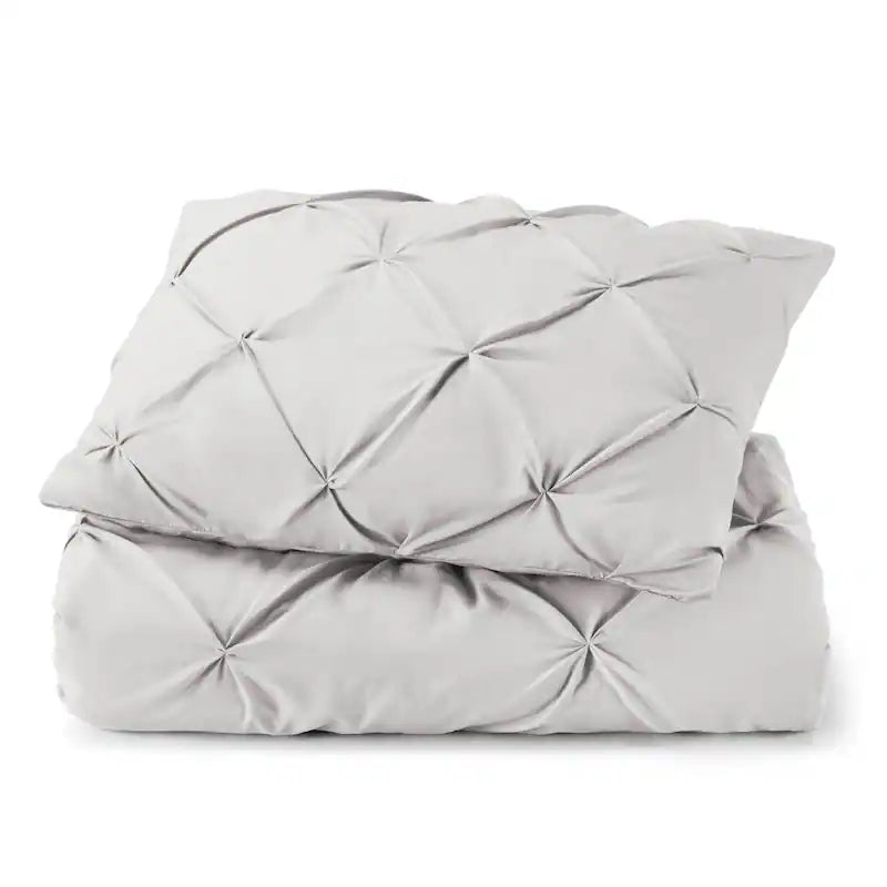 Pintuck Duvet Cover - Grey Lavender
