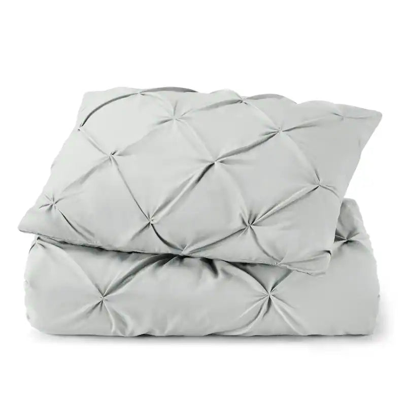 Pintuck Duvet Cover - Light Grey