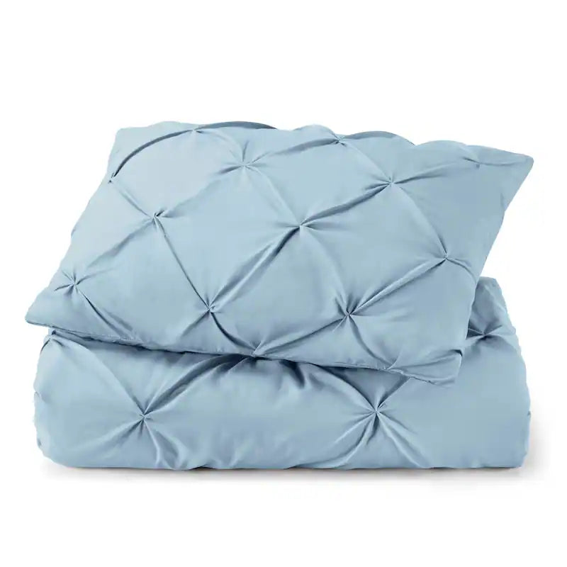 Pintuck Duvet Cover - Ice Blue
