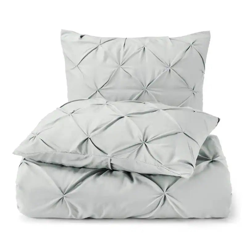 Pintuck Duvet Cover - Light Grey