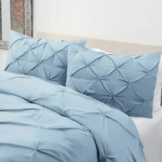 Pintuck Duvet Cover - Ice Blue