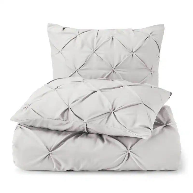 Pintuck Duvet Cover - Grey Lavender