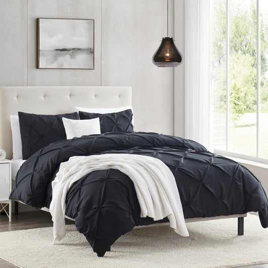 Pintuck Comforter - Black