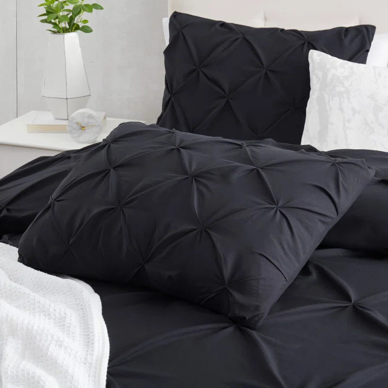 Pintuck Comforter - Black