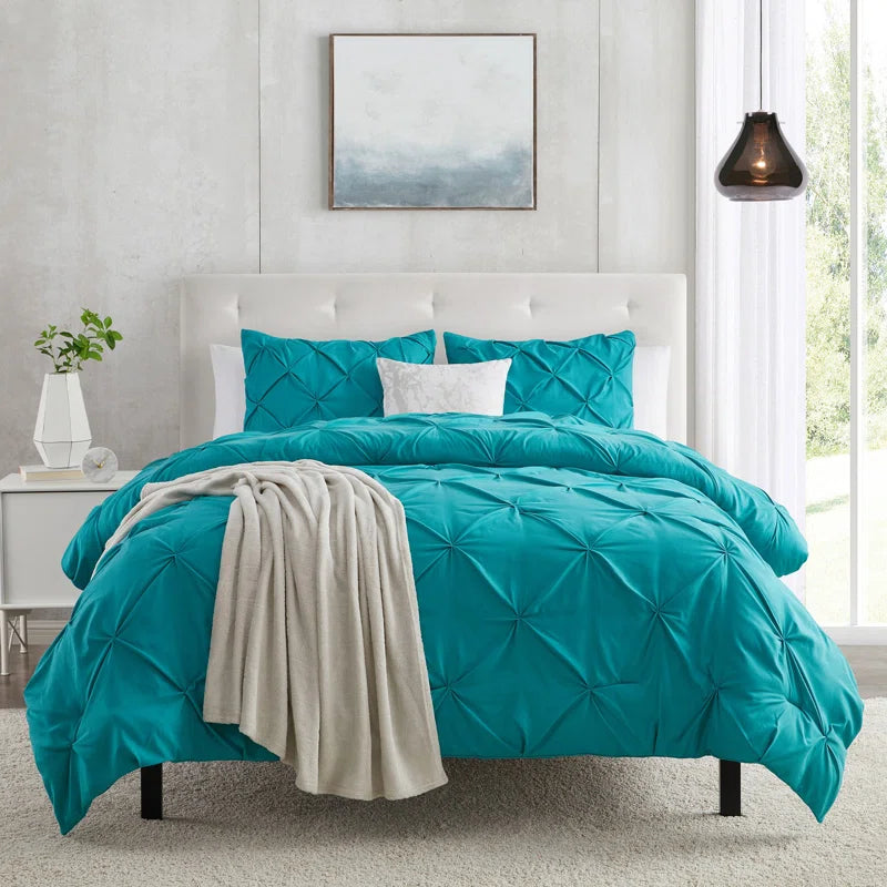 Pintuck Comforter - Teal
