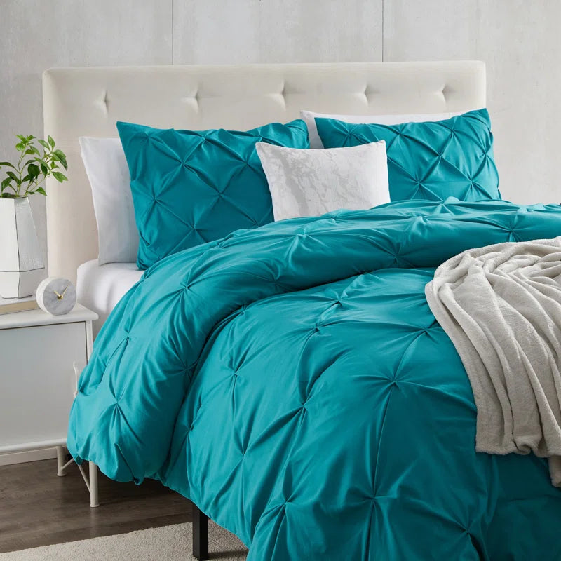 Pintuck Comforter - Teal