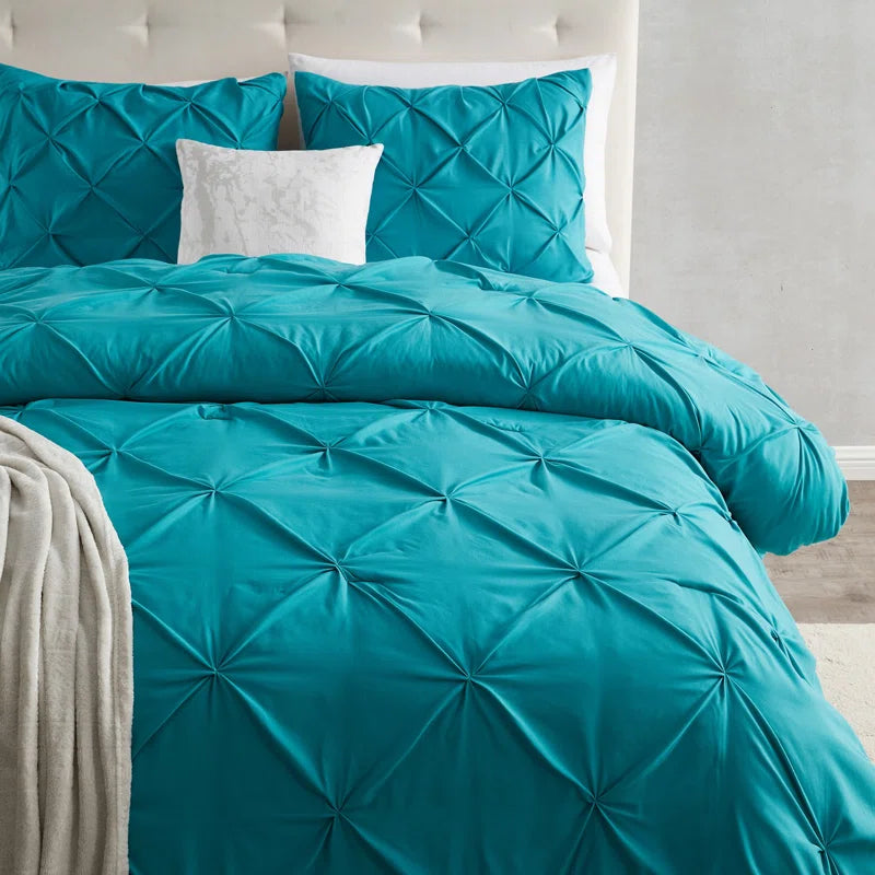 Pintuck Comforter - Teal