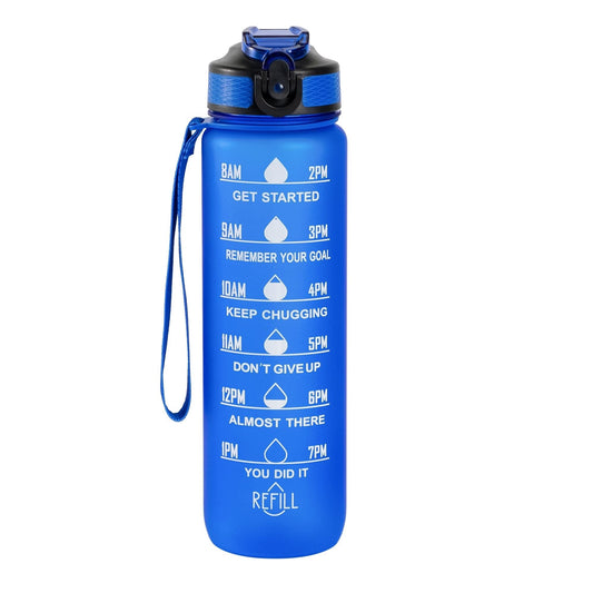 Motivational Water Bottle (32 0z) - Royal Blue