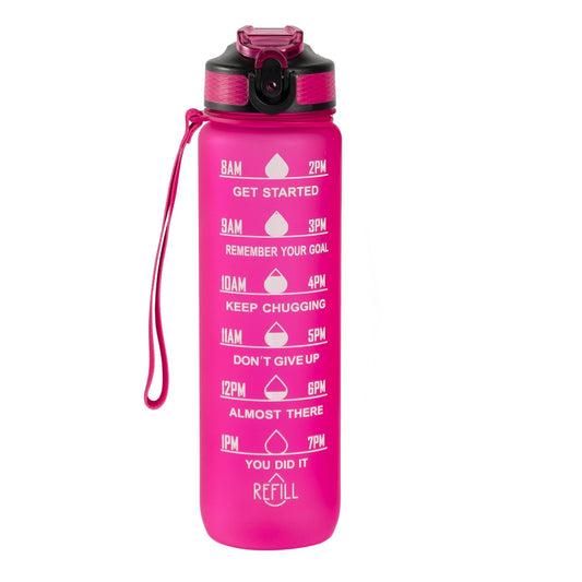 Motivational Water Bottle (32 0z) - Hot Pink