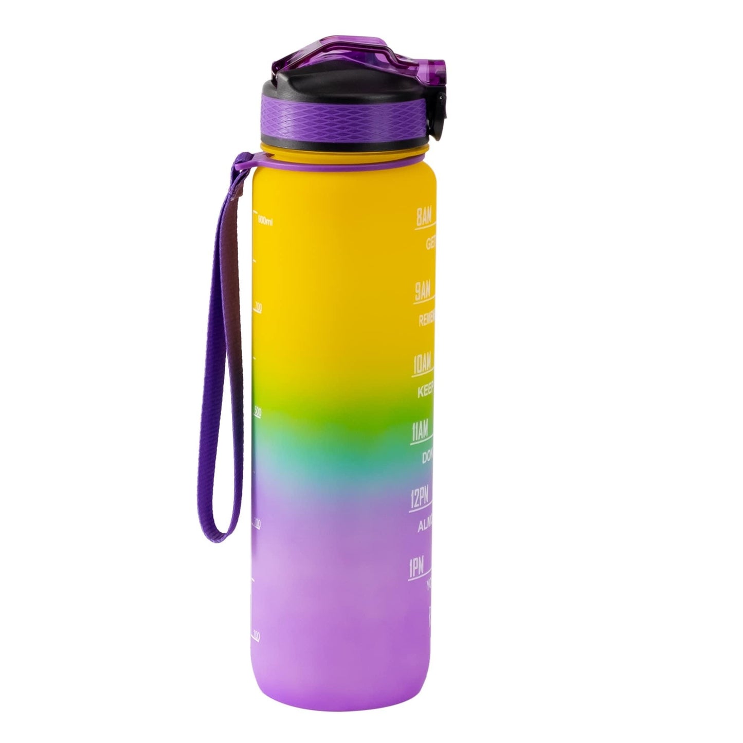 Motivational Water Bottle (32 0z) - Yellow/Purple