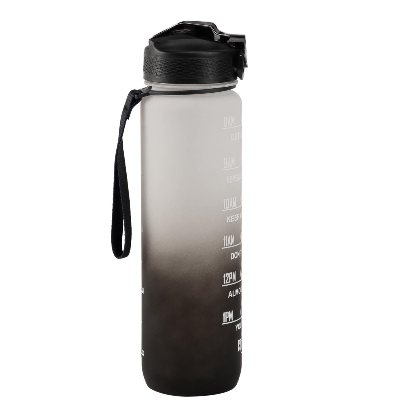 Motivational Water Bottle (32 0z) - Black/Grey