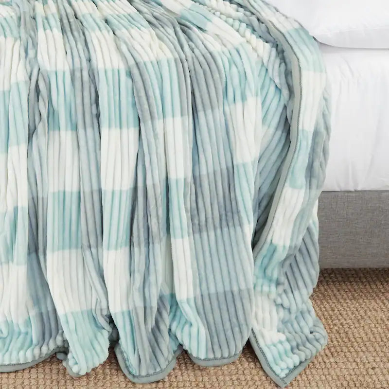 Mink Blanket - Aqua Plaid
