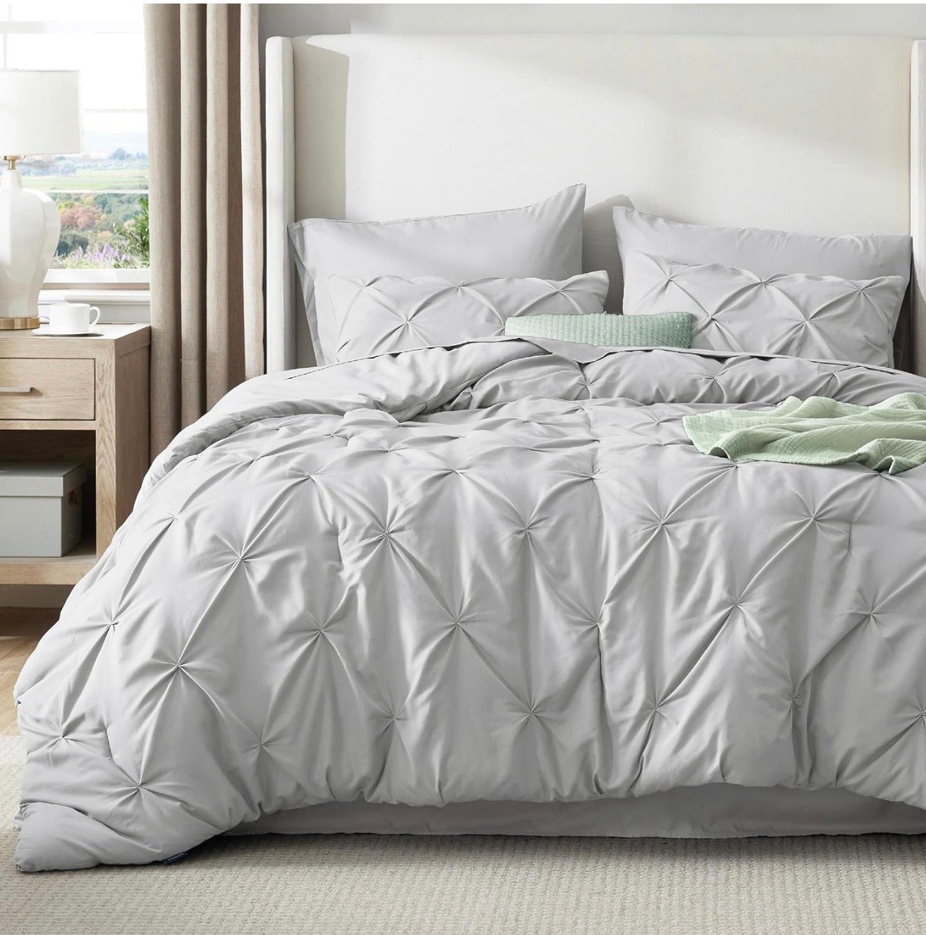 Comforter - Pintuck - Light Grey